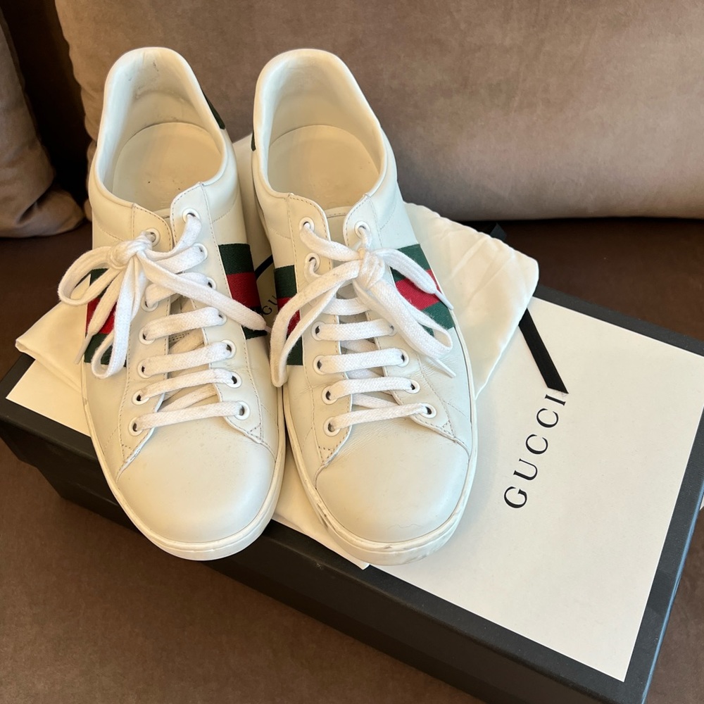 Men’s Gucci Ace Sneaker - Size men’s  7 fits a 9 - with box AUTHENTIC